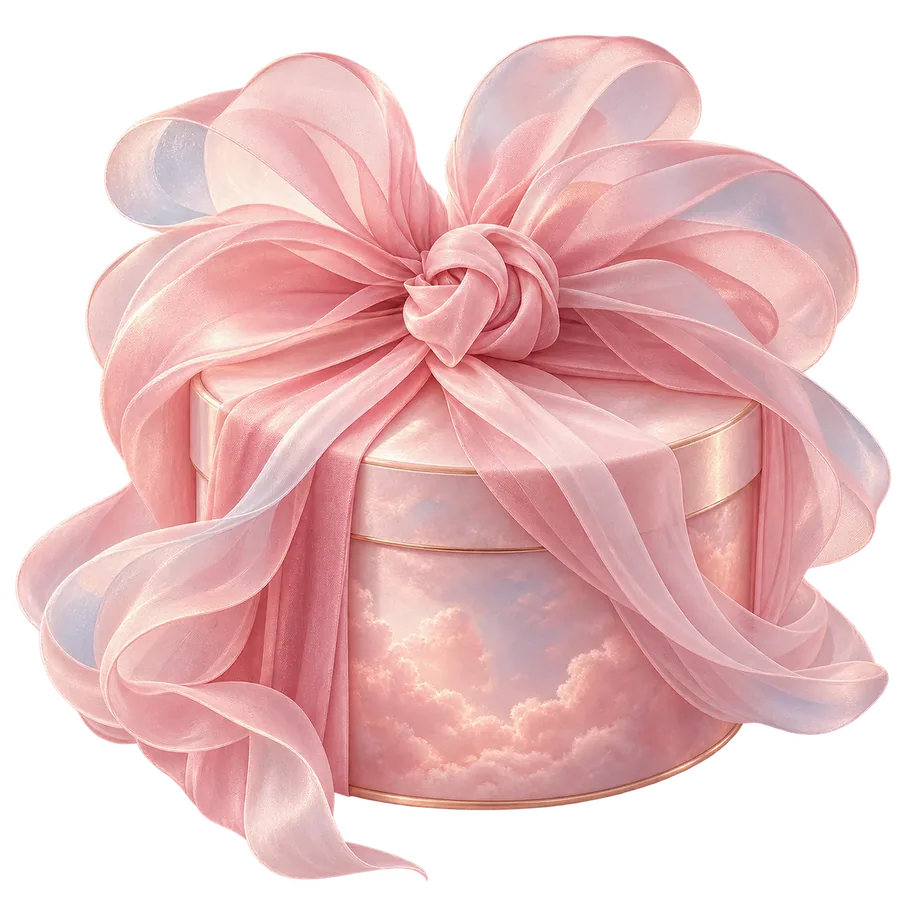 Regalo envuelto en organza rosa